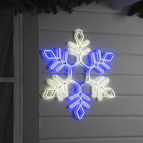 "Снежинка", 57х57 см, 576 LED, 12 В, свечение белое/синее (4357354)