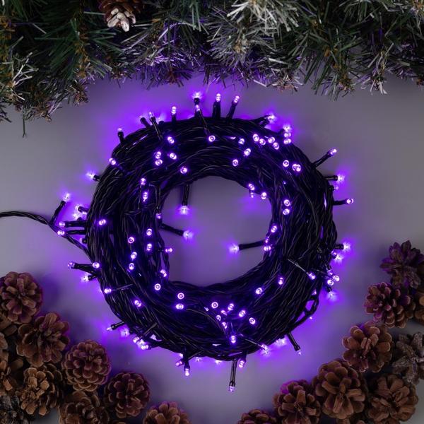 фото Электрогирлянда "нить роса", ip44, 20 м, 200 led, 220 в, свечение фиолетовое (187231) luazon-lighting