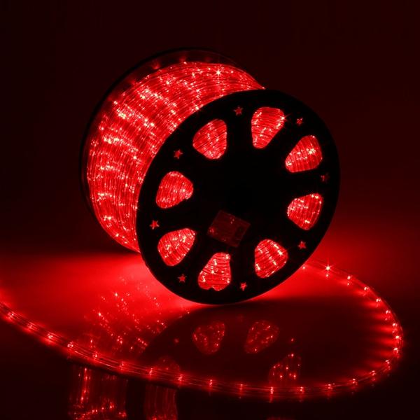 фото Светодиодная лента 11 мм, ip65, 100 м, 24 led/м, 220 в, 2w, постоянное свечение, красное (767711) luazon-lighting