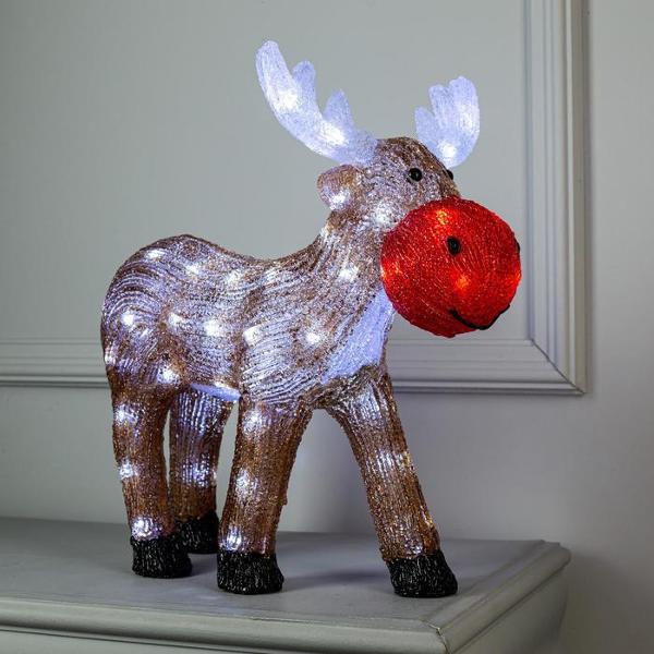 фото Светодиодная фигурка "мультяшный олень", 45х40х25 см, 50 led, 220 в, свечение белое (6482748) luazon-lighting