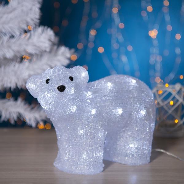 фото Светодиодная фигурка "медведь малый", 28х25х15 см, 40 led, 220 в, свечение белое (2310849) luazon-lighting
