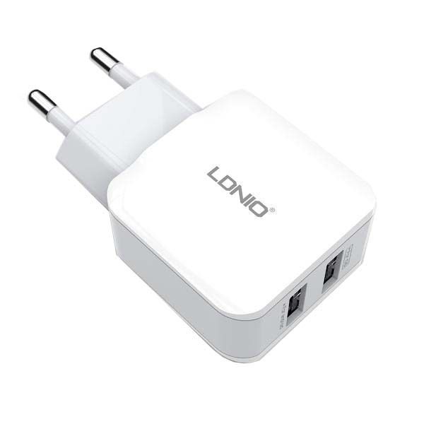 фото Сетевое зарядное устройство a2202 2хusb auto-id 12w white (ld_b4391) ldnio