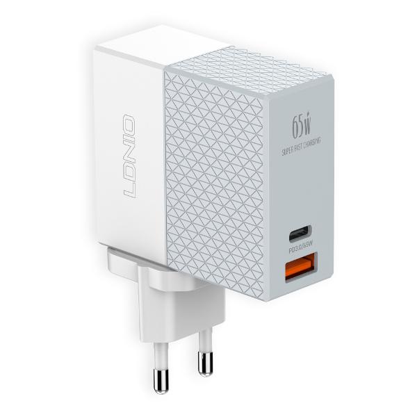 фото Сетевое зарядное устройство a2620c 65w pd + qc 3.0 2хusb type-c high power charger adapter (ld_b4354) ldnio