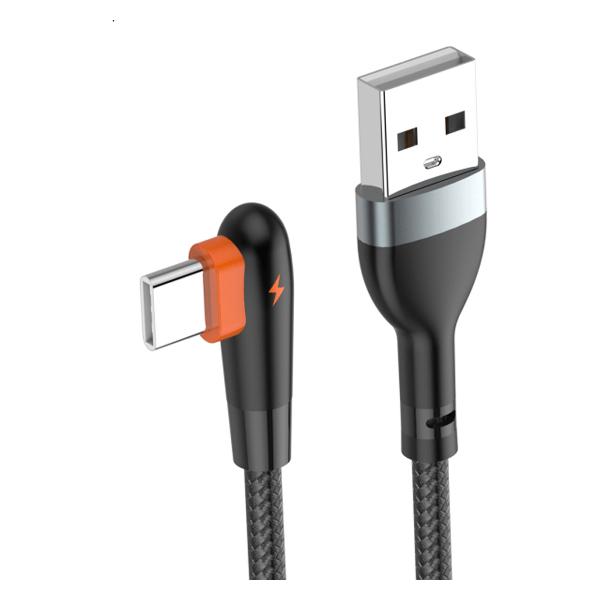 фото Кабель usb - usb type-c, 2,4 a, 2 м, черный/оранжевый (ls562) ldnio