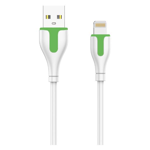 фото Кабель usb - usb-c, 1 м, белый/зелёный (ls571) ldnio