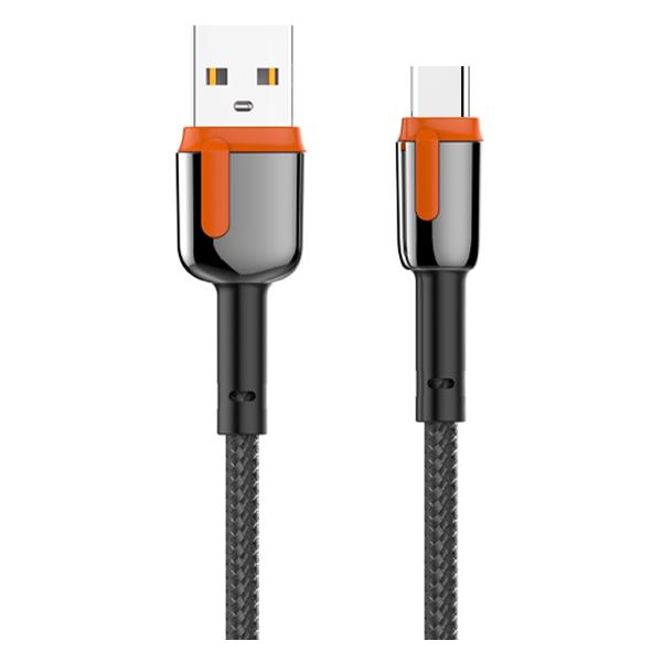 фото Кабель ls592, usb type-c, 2,4 a, 2 м, черный/оранжевый (ld_c3823) ldnio