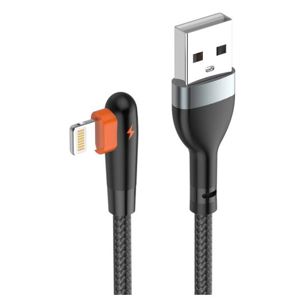 фото Кабель usb - usb-c, 1 м, черный/оранжевый (ls561) ldnio