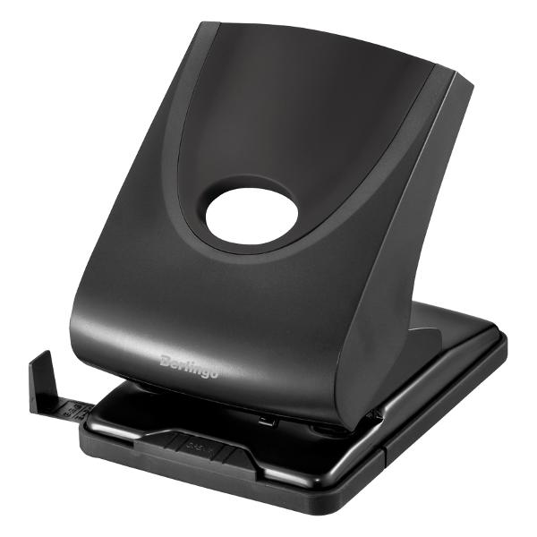 фото Дырокол office soft, пластиковый, с фиксатором, с линейкой, 40 листов, черный (ddp_40161) berlingo