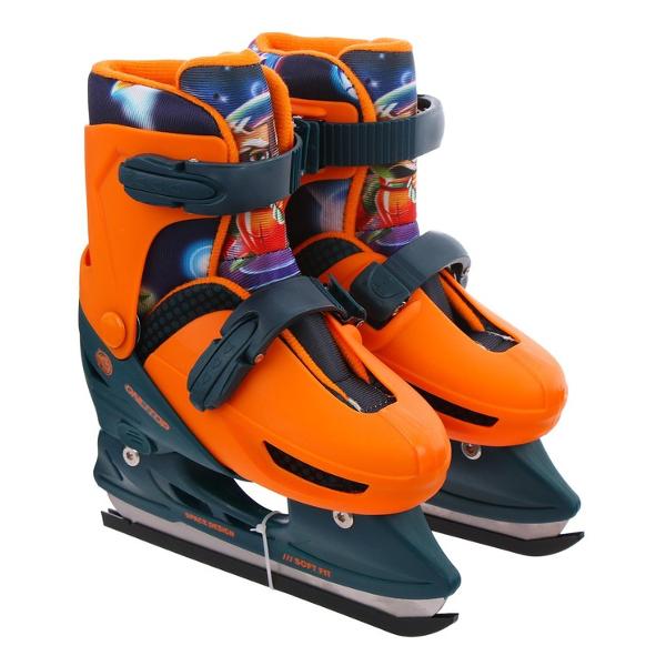 фото Коньки ледовые "космос", 223e, размер 30-33 orange onlitop