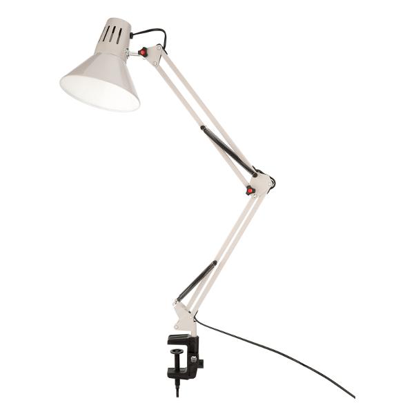 фото Настольный светильник "акцент", на металлической стойке с винтовым зажимом, е27, 60 вт white rexant