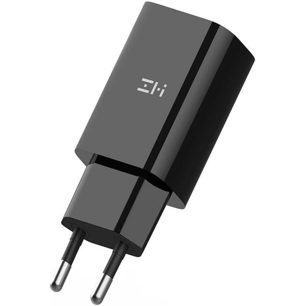 фото Сетевое зарядное устройство usb-a 18w qc 3.0 fast charge eu black (ha612) zmi