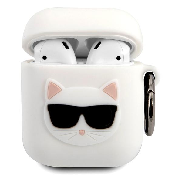 фото Чехол silicone case для airpods 1/2, белый (klaca2silchwh) karl-lagerfeld