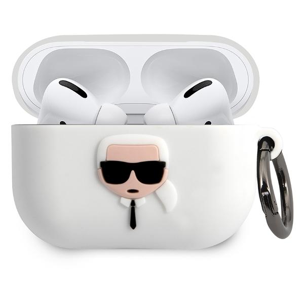 фото Чехол silicone case для airpods pro, белый (klacapsilglwh) karl lagerfeld