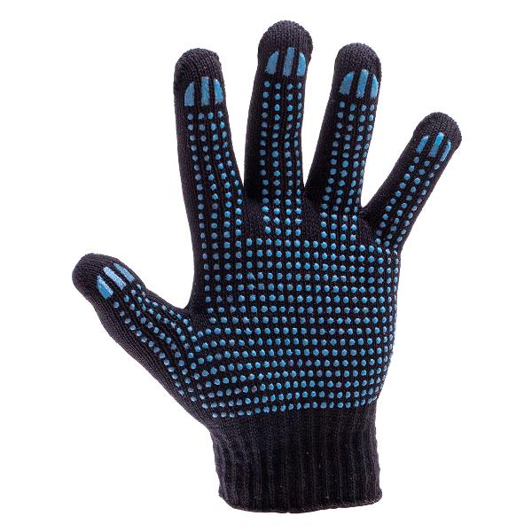 фото Перчатки хозяйственные размер xl, с пвх, 4 нитки, 200 пар black (200pvx-4b) dollex