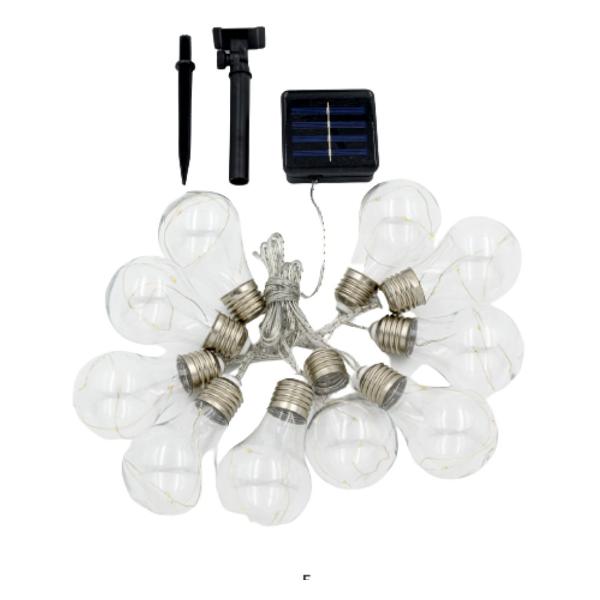 фото Светодиодная гирлянда "лампочки", садовая с солнечной батареей, белая (cl-ss31ww) artstyle