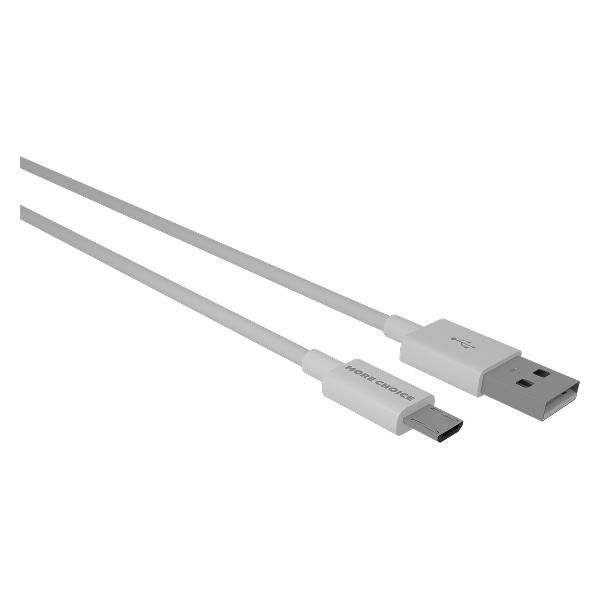 фото Кабель k24m usb 2,1а/microusb tpe 1m white more choice