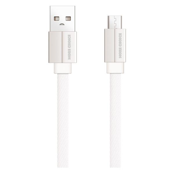 фото Кабель k20m usb 2,1а/microusb, нейлон, 1m white more choice