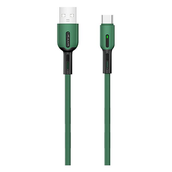 фото Кабель sj433 usb/type-c, с индикатором, 1m green (sj433usb02) usams