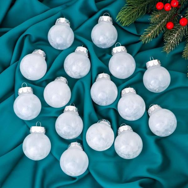 фото Набор ёлочных шаров "фелиция", белый, 16 шт (6536759) зимнее волшебство