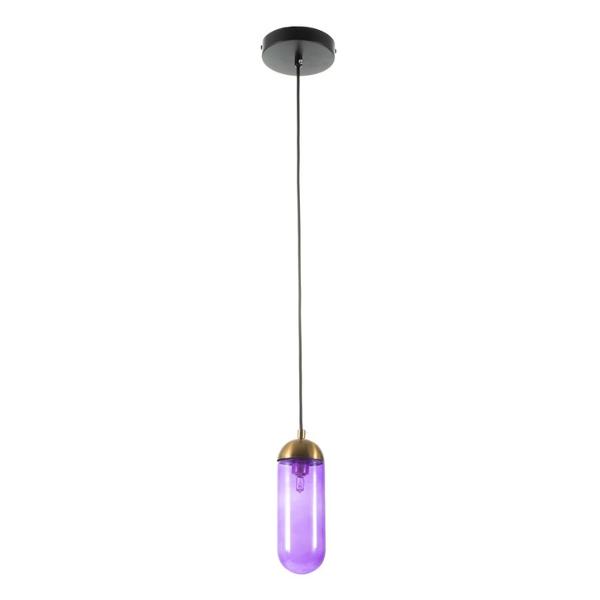 фото Светильник подвесной "олви", g9, 40 вт, 7х7х20-120 см, черный/фиолетовый (7521317) bayerlux