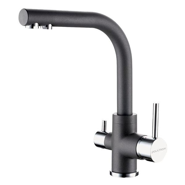 фото Смеситель для кухни essen, под фильтр, серый металлик (es213011) paulmark