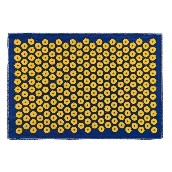 фото Ипликатор игольчатый (аппликатор кузнецова) массажный коврик, 242 колючки, 60х41 см, желтый/синий azovmed