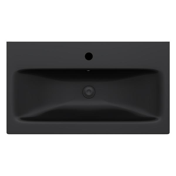 фото Раковина керамическая, 75 см, встроенная, черная матовая (m90wcc0752bm) am.pm