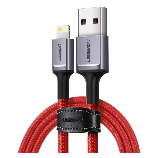 фото Кабель us293, usb-a/lightning cable, 1 м, красный (80635) ugreen