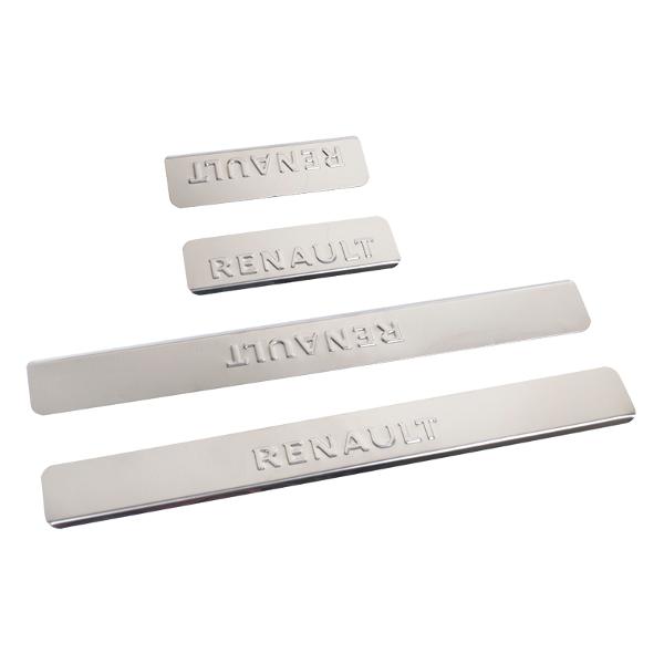 фото Накладки внутренних порогов для renault duster, штамп renault, нержавеющая сталь, 4 шт (nps-040) dollex