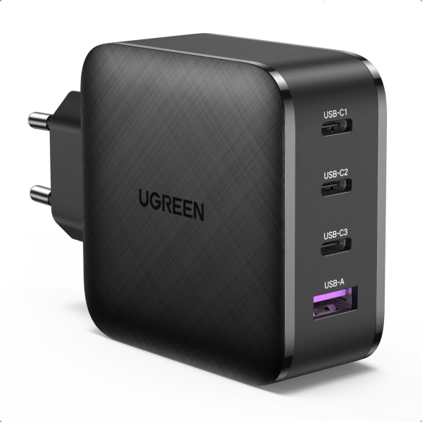 фото Сетевое зарядное устройство cd224, usb-a + 3хusb-c 65w gan tech fast charger ugreen