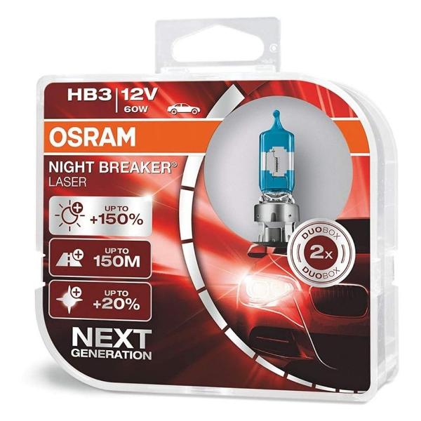 фото Лампы автомобильные галогенные, hb3, p20d, 12v, 60w, 2 шт (9005nl-hcb) osram