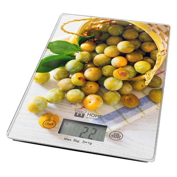 фото Кухонные весы he-sc935 желтая слива home element