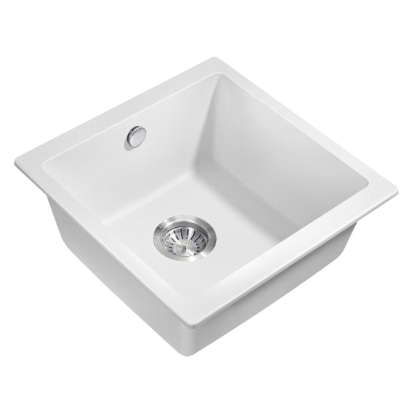 фото Мойка кухонная leon 45 cuarzo, белая (mc.77092) milacio