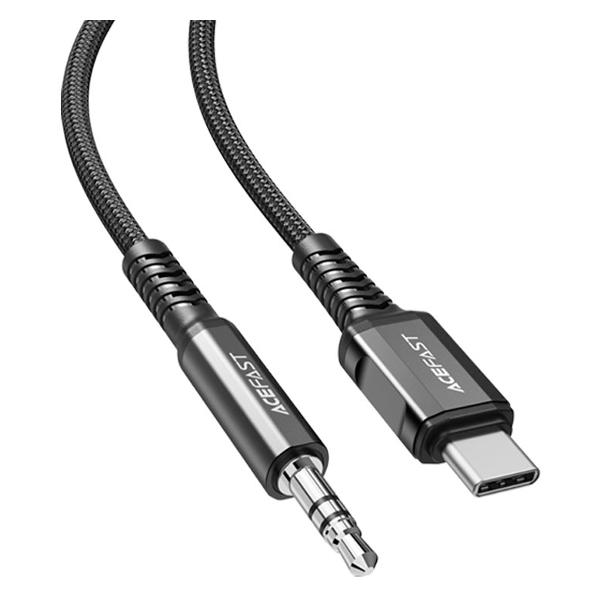 фото Кабель c1-08 usb-c to 3,5mm aluminum 1,2m black (af-c1-08-bk) acefast