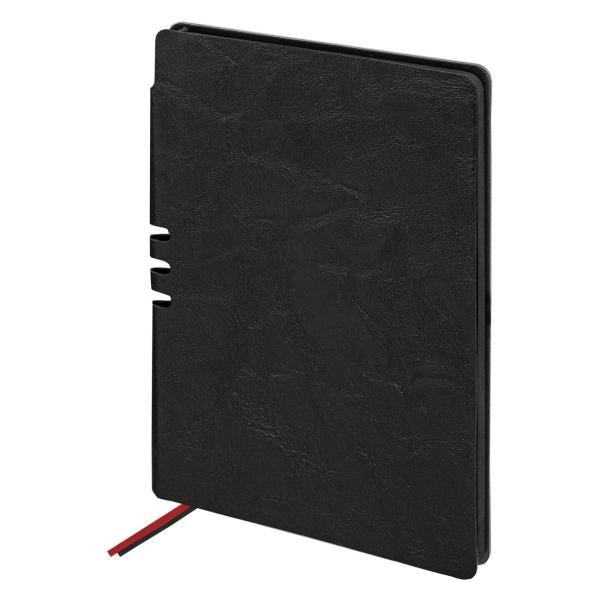 фото Блокнот nebraska, а5, 80 листов, линия, под кожу, черный (113411) brauberg