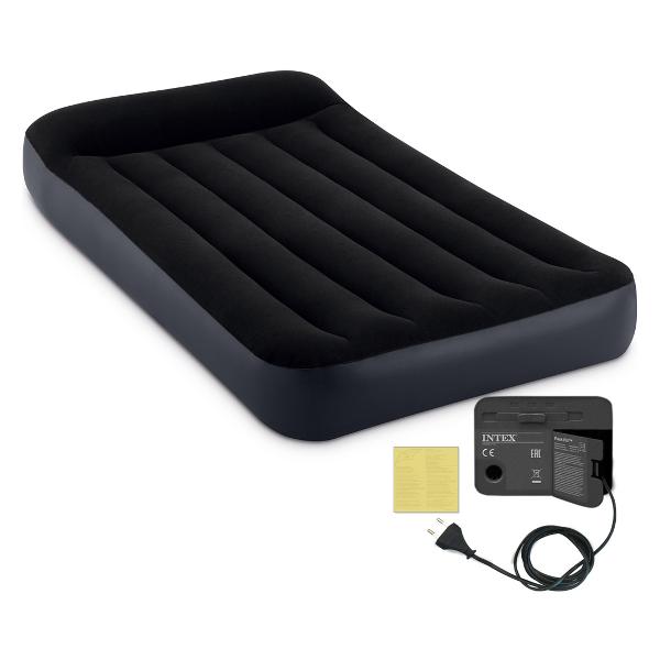 фото Надувной матрас pillow rest classic fiber-tech, 99х191х25 см, с встроенным насосом (64146) intex