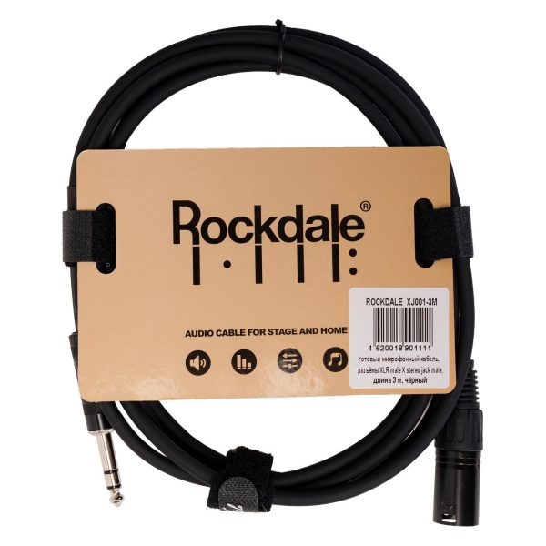 фото Микрофонный кабель xlr/jack 6,5, 3 м (xj001-3m) rockdale