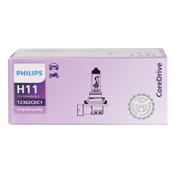 фото Лампа автомобильная галогенная h11 12v 55w (12362cdc1) philips