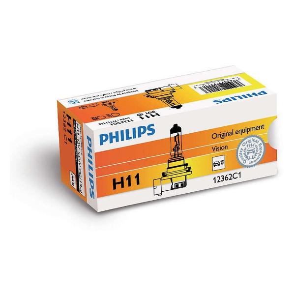 фото Лампа автомобильная галогенная h11 12v 55w (12362c1) philips