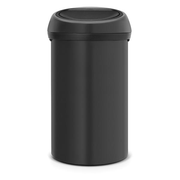 фото Мусорный бак touch bin, 60 л, с эффектом минерального напыления, черный (128981) brabantia