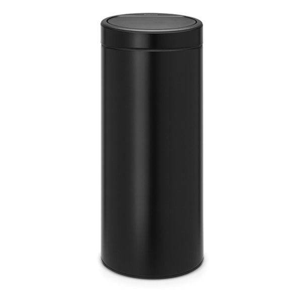 фото Мусорный бак touch bin new, 30 л, черный матовый (115301) brabantia