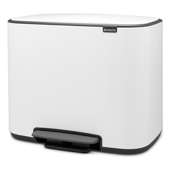 фото Мусорный бак pedal bin bo, 3х11 л, белый (121005) brabantia