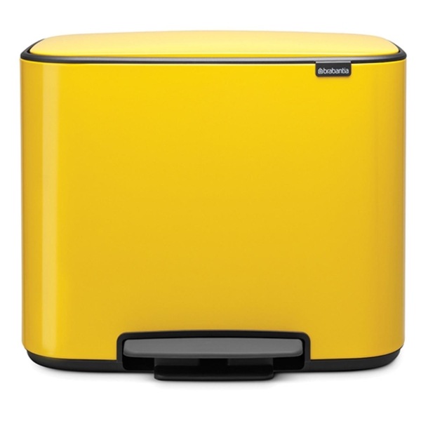 фото Мусорный бак pedal bin bo, 36 л, желтая маргаритка (121425) brabantia