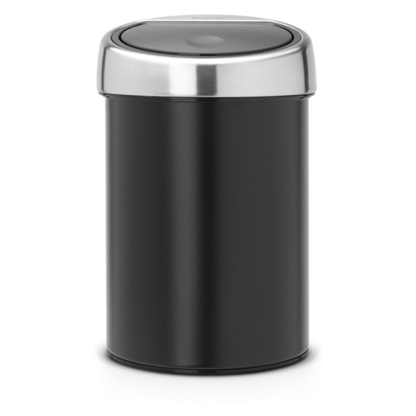 фото Мусорный бак touch bin, 3 л, черный матовый (364440) brabantia