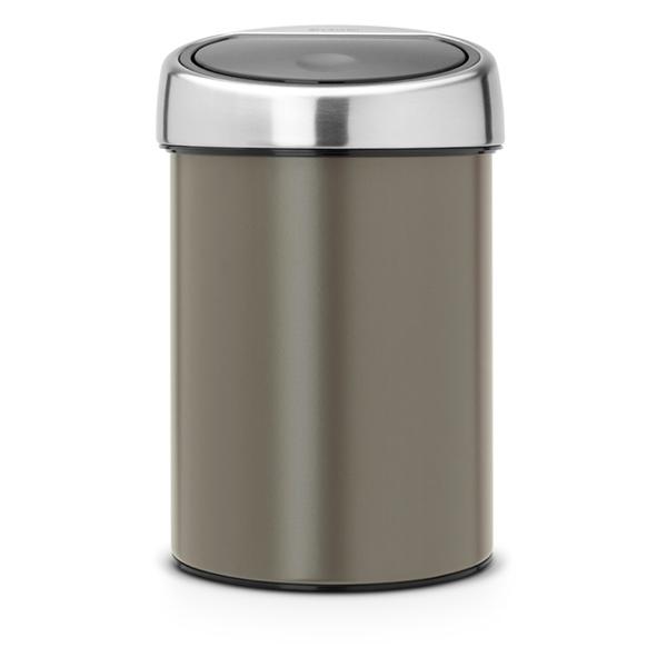 фото Мусорный бак touch bin, 3 л, платиновый (364464) brabantia