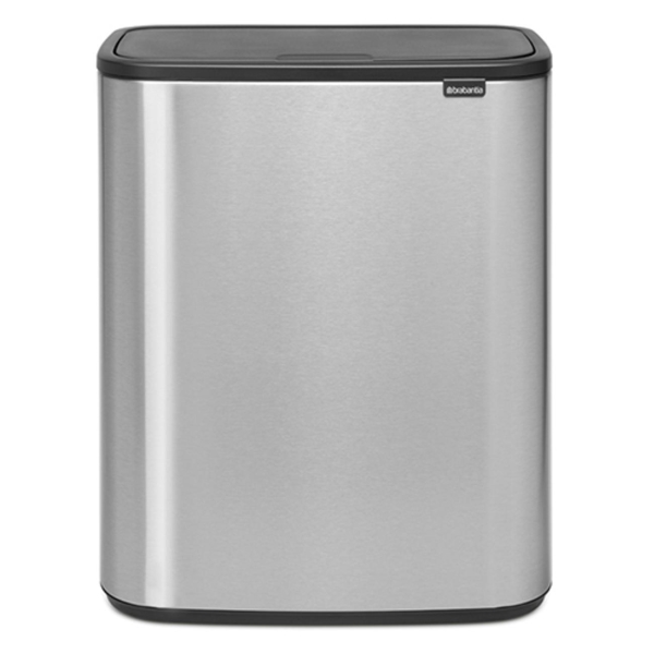 фото Мусорный бак touch bin bo, 2х30 л, стальной матовый (221422) brabantia