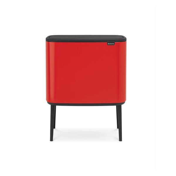 фото Мусорный бак touch bin bo, 11х23 л, пламенно-красный (316104) brabantia