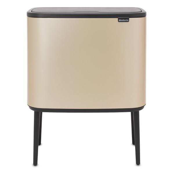 фото Мусорный бак touch bin bo, 3х11 л, шампань (304644) brabantia