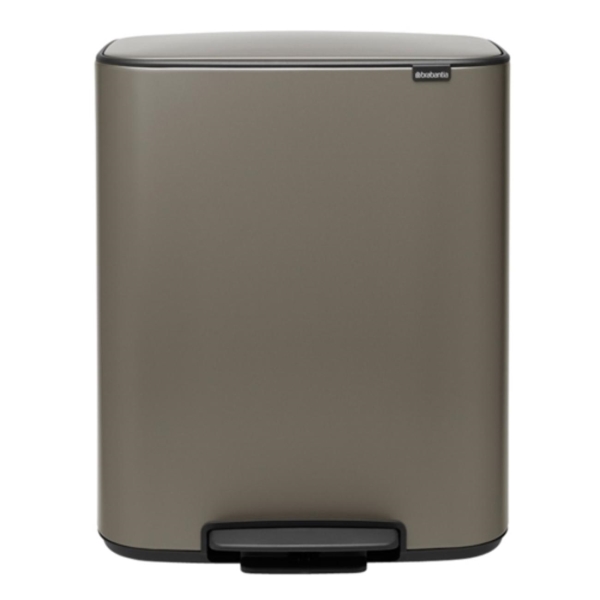 фото Мусорный бак pedal bin bo, 2x30 л, платиновый (211546) brabantia