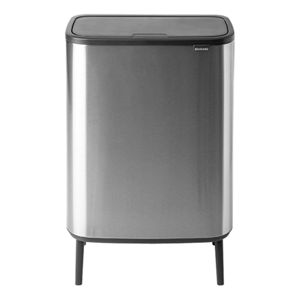 фото Мусорный бак touch bin bo hi, 2х30 л, fpp стальной матовый (130649) brabantia